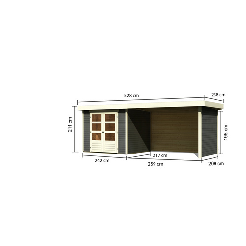 KARIBU Gartenhaus, BxT: 528.5 x 238 cm (...