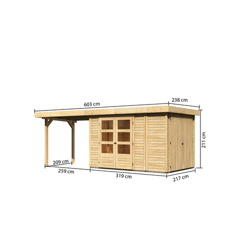 KARIBU Gartenhaus, BxT: 603.5 x 238 cm (...