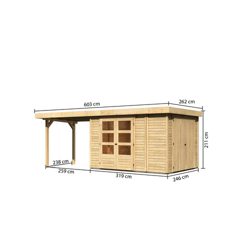 KARIBU Gartenhaus, BxT: 603.5 x 262 cm (...