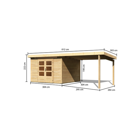 KARIBU Gartenhaus, BxT: 644 x 332 cm (Au...