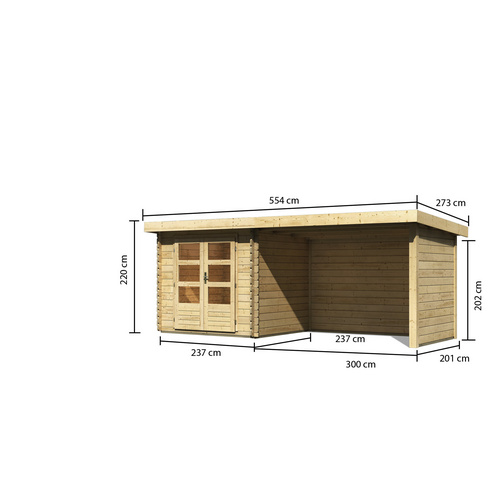 KARIBU Gartenhaus, BxT: 554 x 273 cm (Au...