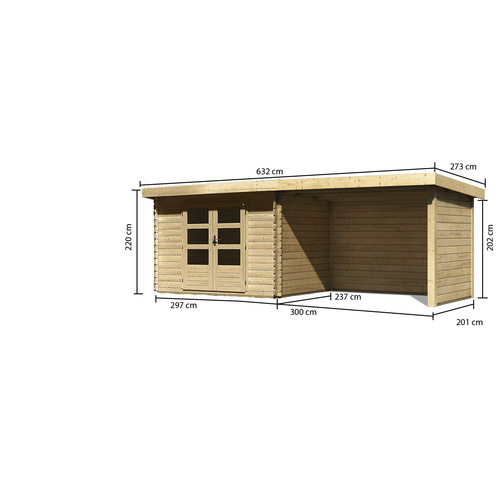 KARIBU Gartenhaus, BxT: 614 x 273 cm (Au...