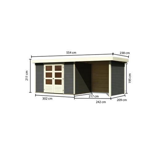 KARIBU Gartenhaus, BxT: 554 x 238 cm (Au...