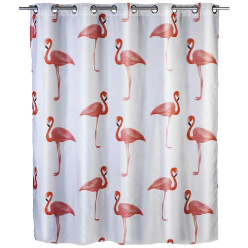 WENKO Duschvorhang Flamingo Breite 200 cm, Höhe 180 cm