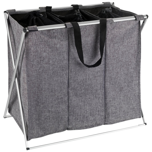 Wenko Wäschesammler Trio Grau 130 l, grau
