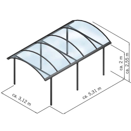 KGT Carport »Elbe«, Außenmaß BxT: 31...