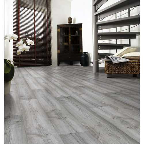 RENOVO Laminat »Lissabon«, BxL: 193 x 1383 mm, Stärke: 8 mm, Eiche Lissabon - grau