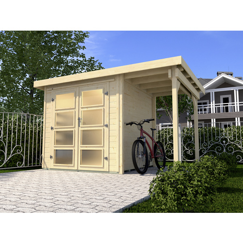 Weka Gartenhaus Arvid A Gr.5 natur, Wandstärke 19 mm, 414 x 250 cm