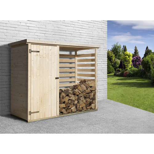 Weka Gartenschrank Maxim 16 mm, 240x90 cm mit Holzlagerplatz