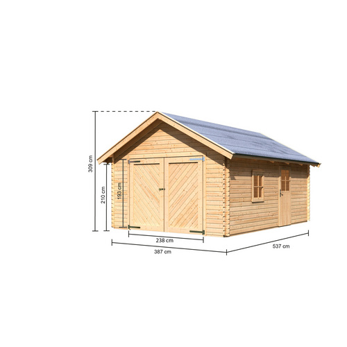 KARIBU Blockgarage »Blockbohlengarage«...