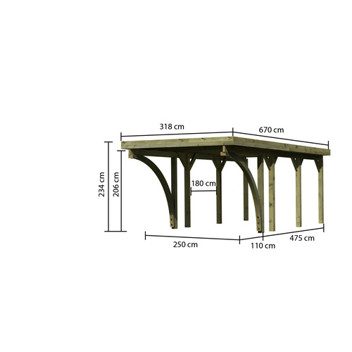 KARIBU Einzelcarport »Classic 2 Variant...