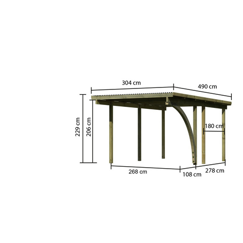 KARIBU Einzelcarport »Eco 1 Variante B...