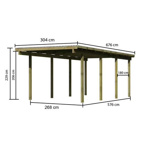 KARIBU Einzelcarport »Eco 2 Variante A...