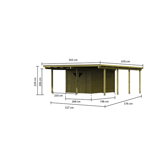 KARIBU Doppelcarport »Eco«, Außenmaß...