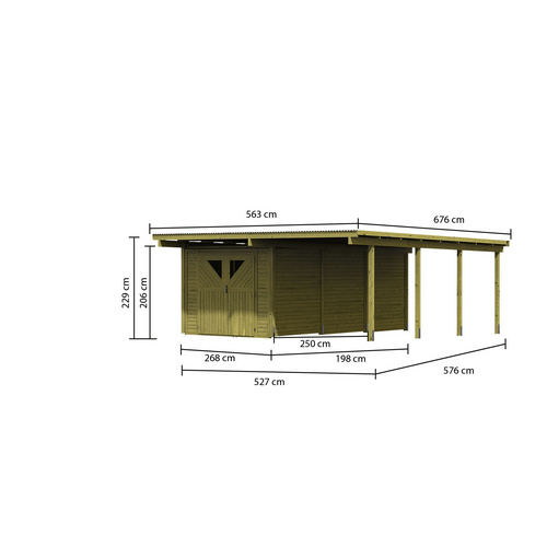 KARIBU Einzelcarport »Eco«, Außenmaß...