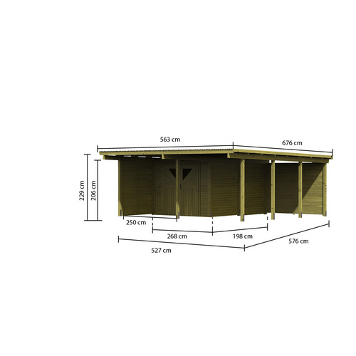 KARIBU Doppelcarport »Eco«, Außenmaß...