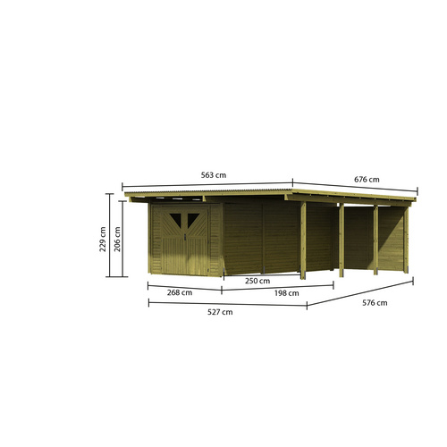 KARIBU Doppelcarport »Eco«, Außenmaß...