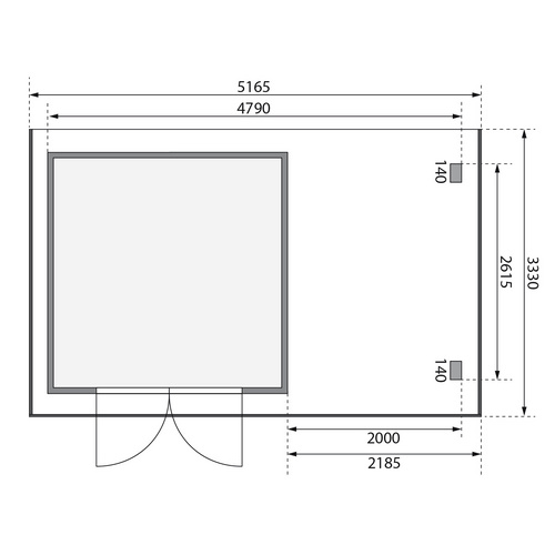 KARIBU Gartenhaus »Tating«, BxT: 516 x...