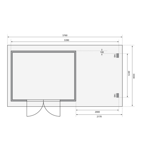 KARIBU Gartenhaus »Tating«, BxT: 576 x...