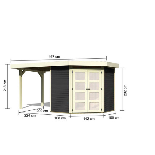 KARIBU Gartenhaus »Guckelsby«, BxT: 46...