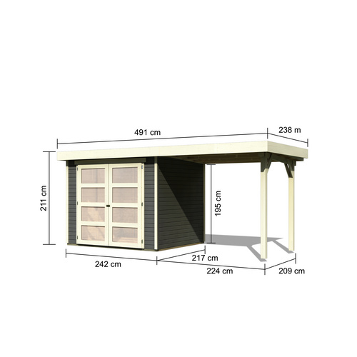 KARIBU Gartenhaus »Rieseby«, BxT: 491 ...