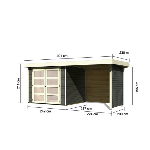 KARIBU Gartenhaus »Rieseby«, BxT: 491 ...