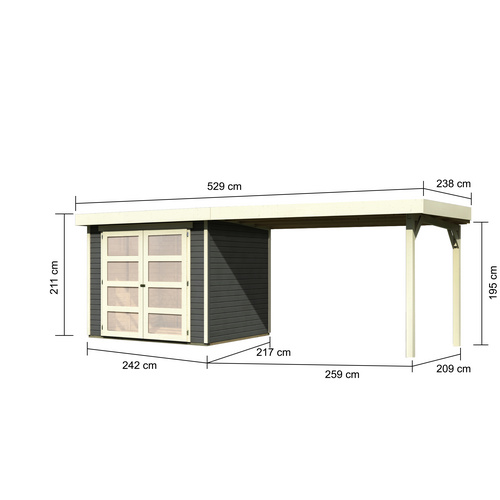 KARIBU Gartenhaus »Rieseby«, BxT: 529 ...