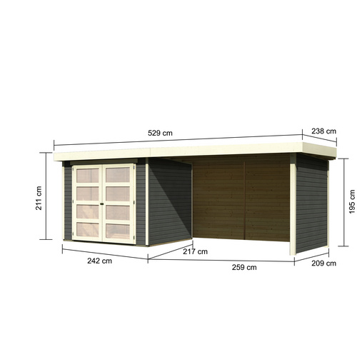 KARIBU Gartenhaus »Rieseby«, BxT: 529 ...