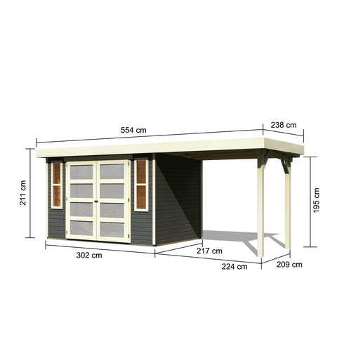 KARIBU Gartenhaus »Rieseby«, BxT: 554 ...