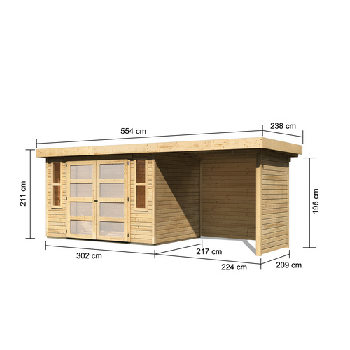 KARIBU Gartenhaus »Rieseby«, BxT: 554 ...