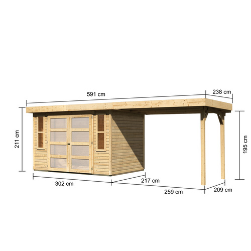 KARIBU Gartenhaus »Rieseby«, BxT: 591 ...