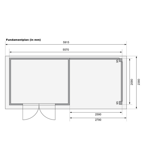 KARIBU Gartenhaus, BxT: 557 x 217 cm (Au...