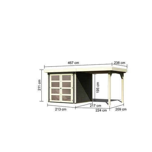 KARIBU Gartenhaus »Rieseby«, BxT: 467 ...