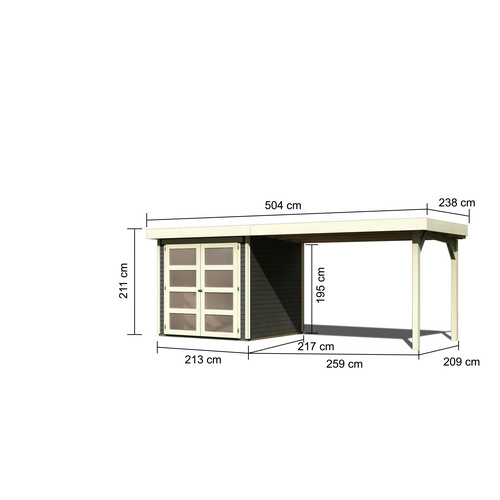 KARIBU Gartenhaus »Rieseby«, BxT: 505 ...