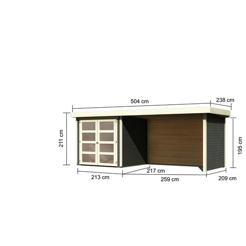 KARIBU Gartenhaus »Rieseby«, BxT: 505 ...