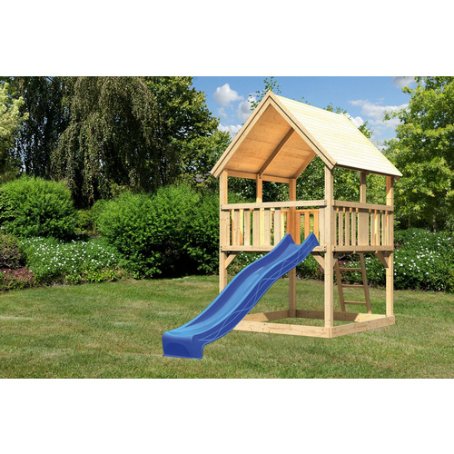 Akubi Kinderspielturm Luis inkl. Wellenrutsche (Set A)-blau - Image 2