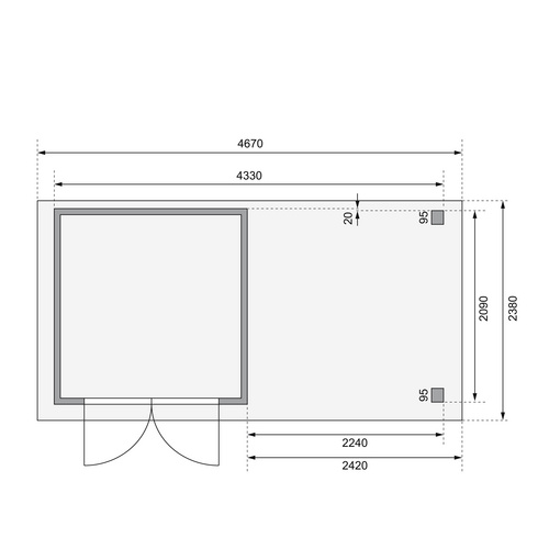 KARIBU Gartenhaus »Askola«, BxT: 467 x...