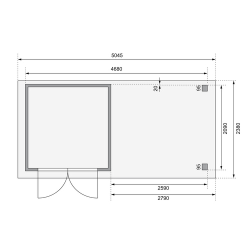 WOODFEELING Gartenhaus, BxT: 433 x 217 c...