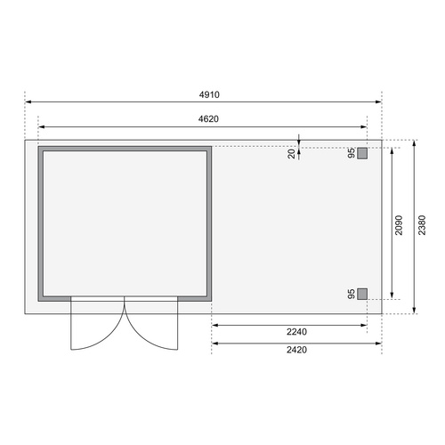 KARIBU Gartenhaus »Askola«, BxT: 491 x...