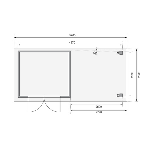 KARIBU Gartenhaus »Askola«, BxT: 528.5...