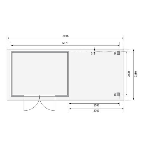 KARIBU Gartenhaus »Askola«, BxT: 591.5...