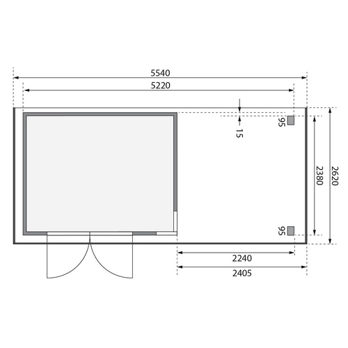 KARIBU Gartenhaus »Kerko 5«, BxT: 522 ...