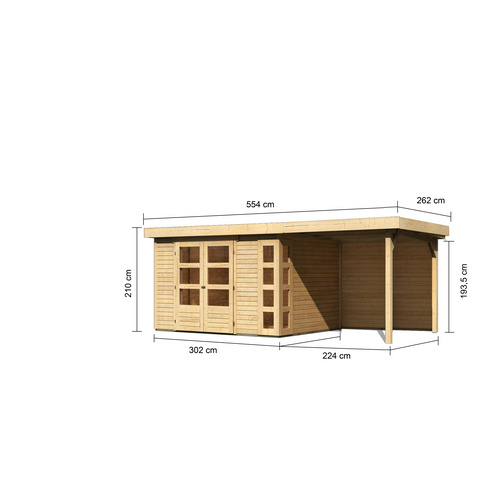 KARIBU Gartenhaus »Kerko 5«, BxT: 554 ...