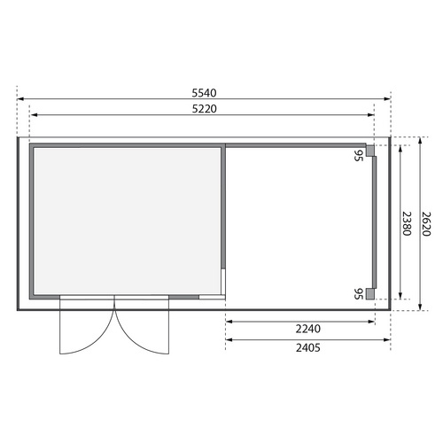 KARIBU Gartenhaus »Kerko 5«, BxT: 554 ...