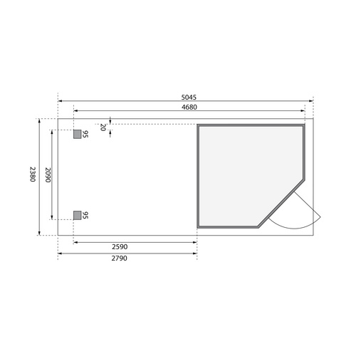 KARIBU Gartenhaus »Schwandorf«, BxT: 5...