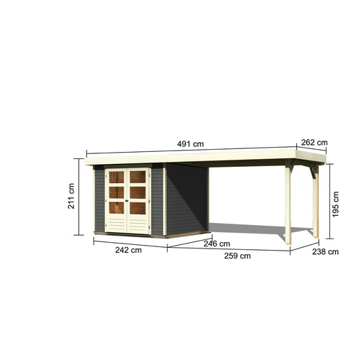 KARIBU Gartenhaus »Askola«, BxT: 528.5...