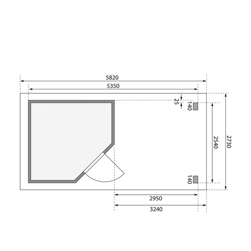 KARIBU Gartenhaus »Neuruppin«, BxT: 58...