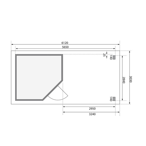 KARIBU Gartenhaus »Neuruppin«, BxT: 16...