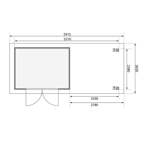 KARIBU Gartenhaus »Askola«, BxT: 591.5...