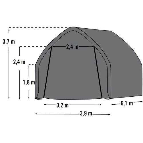 SHELTERLOGIC Foliengarage, BxT: 390 x 61...